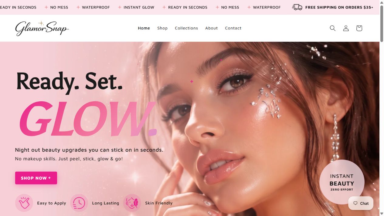 GlamorSnap website preview