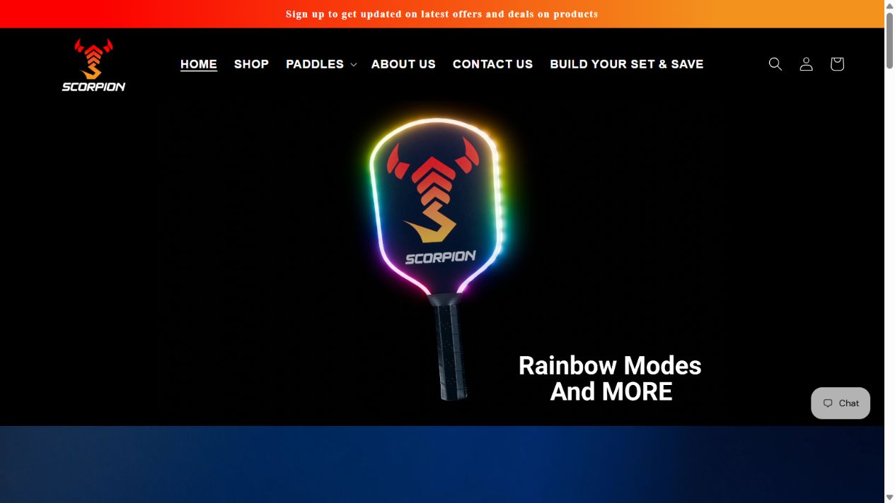 Scorpion Pickleball website preview
