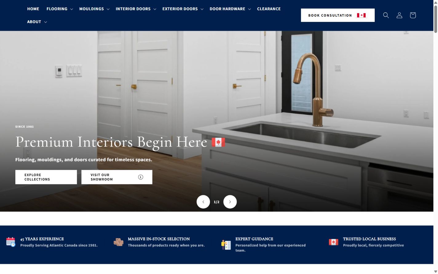 Wholesale Moulding website preview